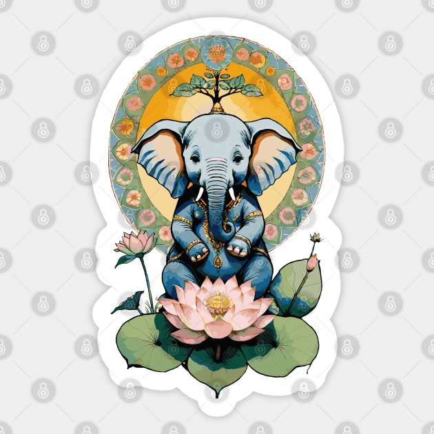 Ganesh Lotus Blossom Mandala Sticker by mariasshop